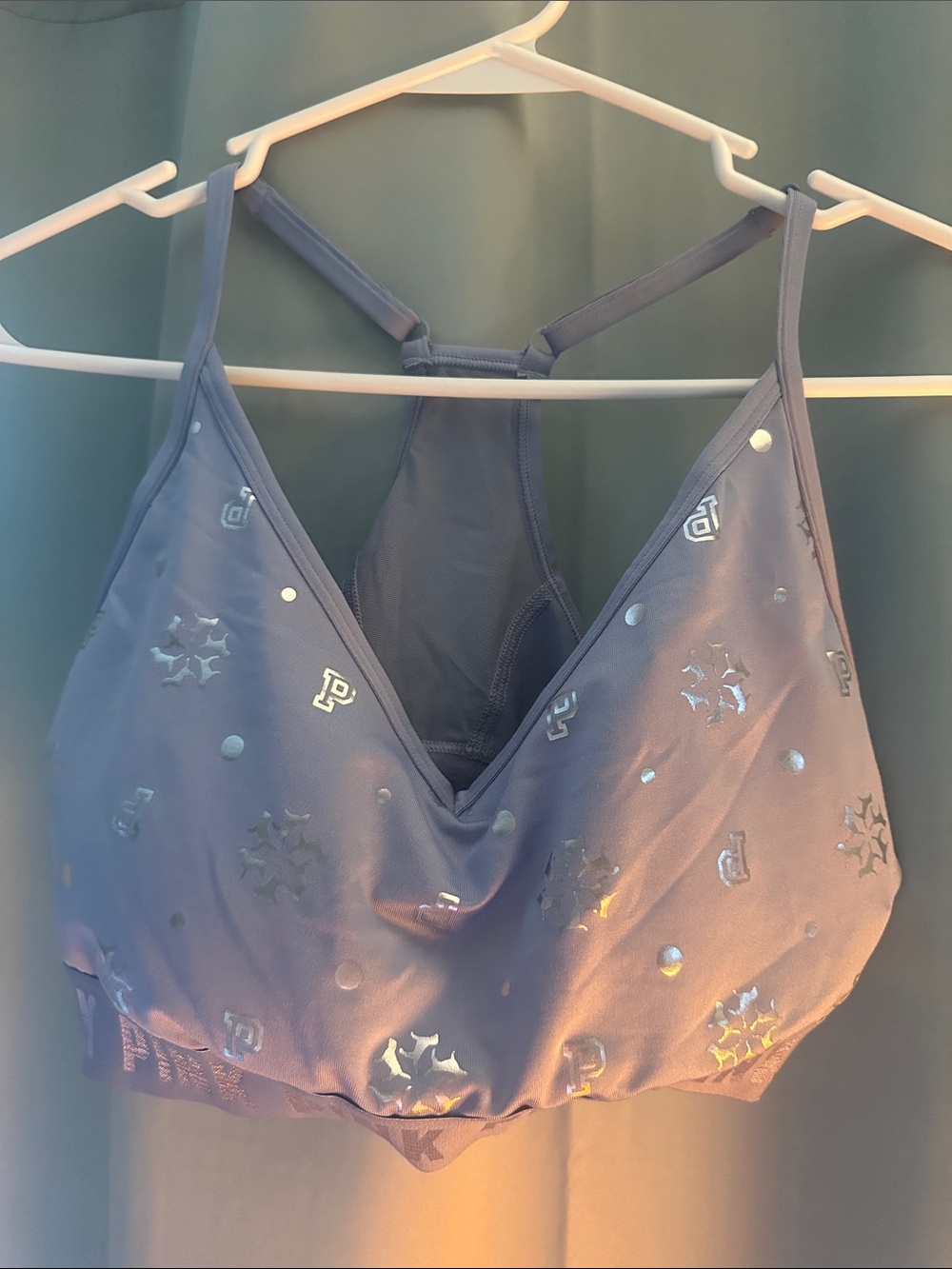 PINK Victoria's Secret Metallic Lavender Racerback Bralette